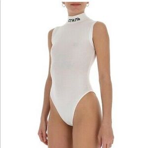 Heron Preston White Embroidered Bodysuit